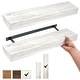 preview thumbnail 2 of 7, American Art Decor Rustic Whitewashed Wood Floating Wall Shelf - Large