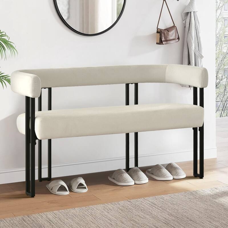 Velvet 48.5" Bench - Beige