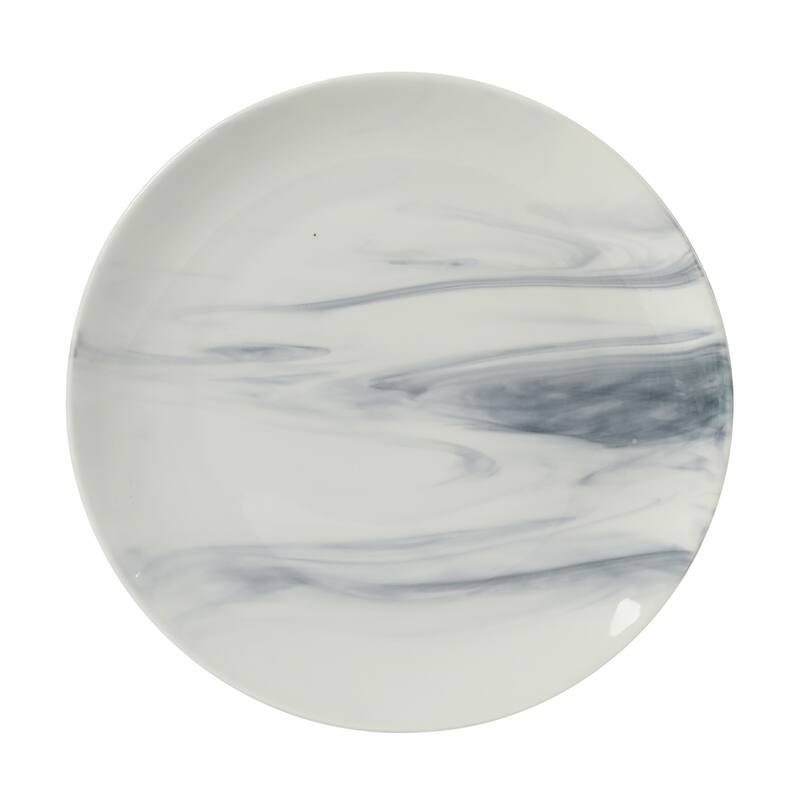 Gibson Home Cloudlight 12 Piece Plates and Bowls Dishes - Decorated Porcelain Ceramic Dinnerware Set - Service for 4