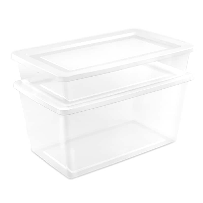 Sterilite 90 Qt Storage Box, Stackable Plastic Container, Home Organizer, 8 Pack - 4.87