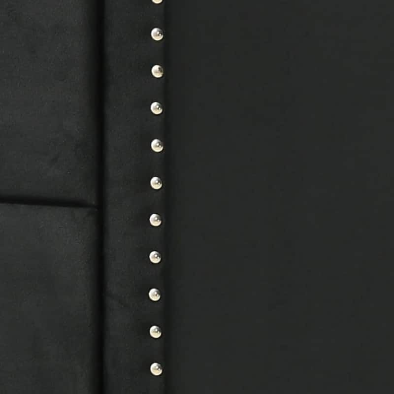 Moha 28 Inch Nightstand, Wood, 2 Drawers, Metal Handles, Black Velvet