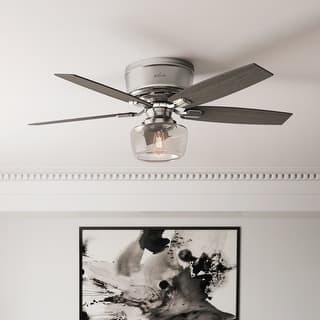 Hunter 52" Bennett Low Profile Ceiling Fan with Globe LED Light Kit and Handheld Remote