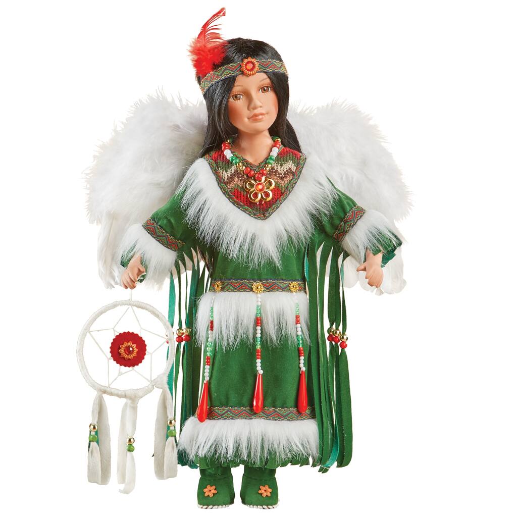 Angeni Native American Angel Collectible Porcelain Doll, 16" - 12.25 x 16.75 x 3.5