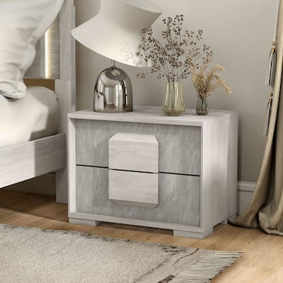 Furniture of America Jonnick Contemporary Two-tone Washed White 2-Drawer Nightstand