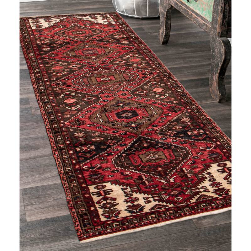 ECARPETGALLERY Hand-knotted Anadol Brown Wool Rug - 3'4 x 10'7