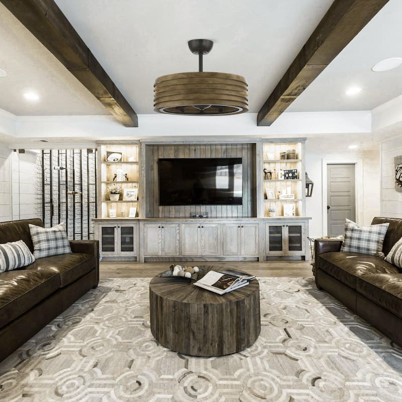 24" Farmhouse Reversible Fandelier Ceiling Fan with Light