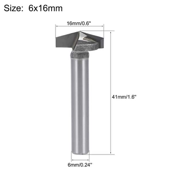 Router Bit 6mm Shank 16mm Dia 150 Degree VGroove End Mill Tungsten