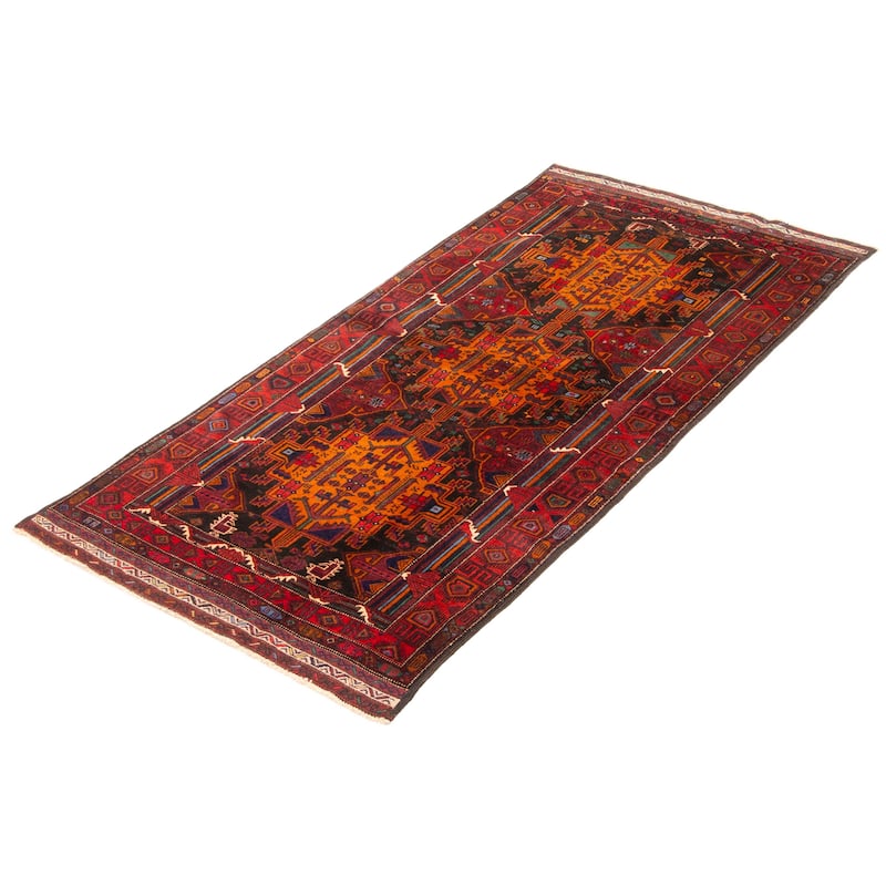 ECARPETGALLERY Hand-knotted Teimani Burgundy Wool Rug - 3'7 x 7'10