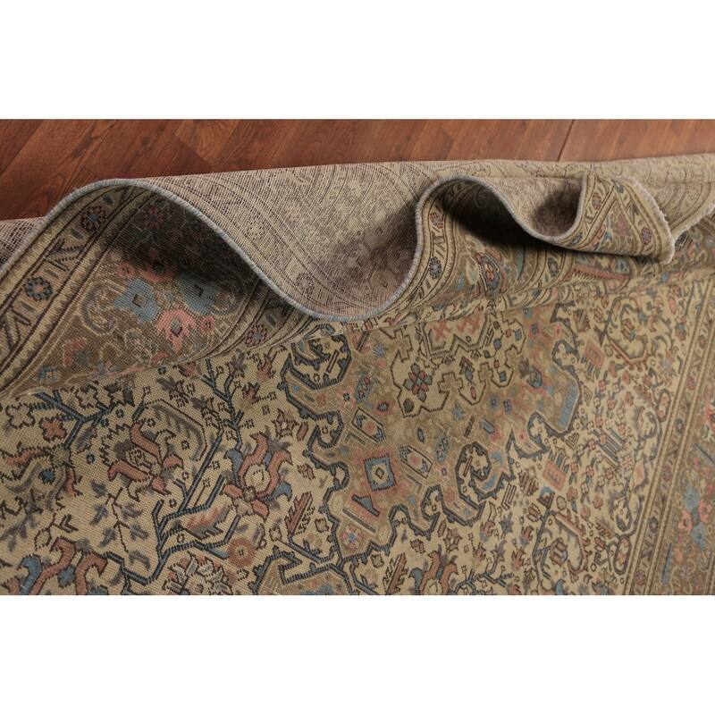 Floral Pink Tabriz Persian Area Rug Hand-Knotted Wool Carpet - 7'11"x 11'0"