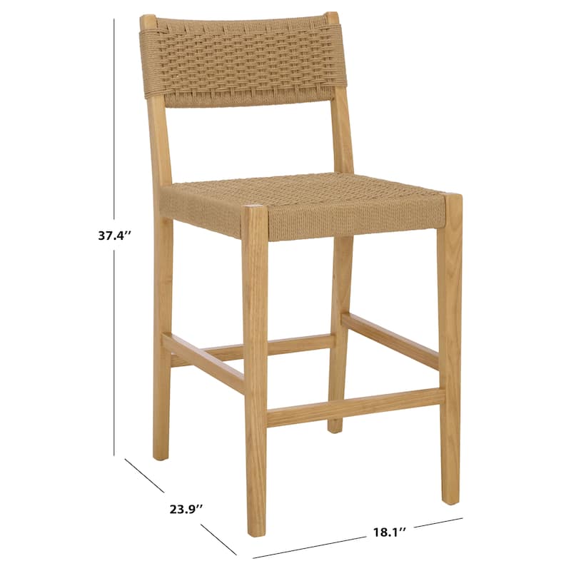 SAFAVIEH Home Dutton Woven Counter Stool - 18"W x 24"D x 37"H