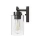 preview thumbnail 22 of 36, Hunter Hartland Bathroom Vanity Wall Light, Damp Rated - Transitional, Rustic, Contemporary - Clear Seeded Glass