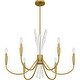 preview thumbnail 4 of 7, Cecily 6-Light Brushed Gold Chandelier