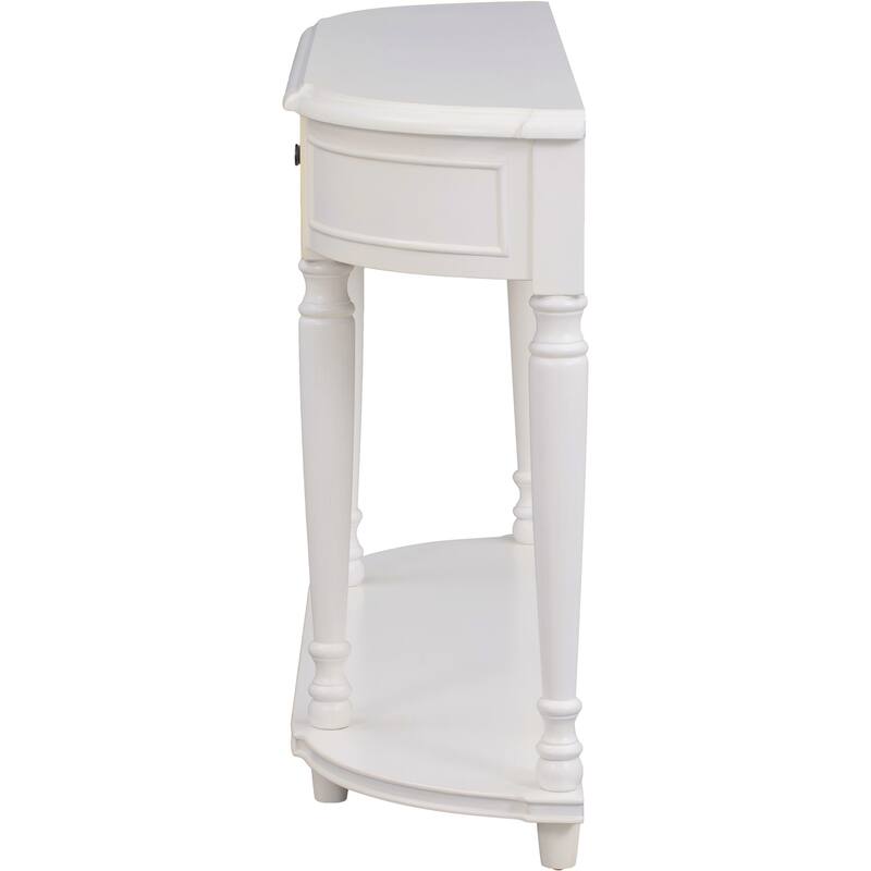 Retro Circular Curved Design Console Table with Open Style Shelf