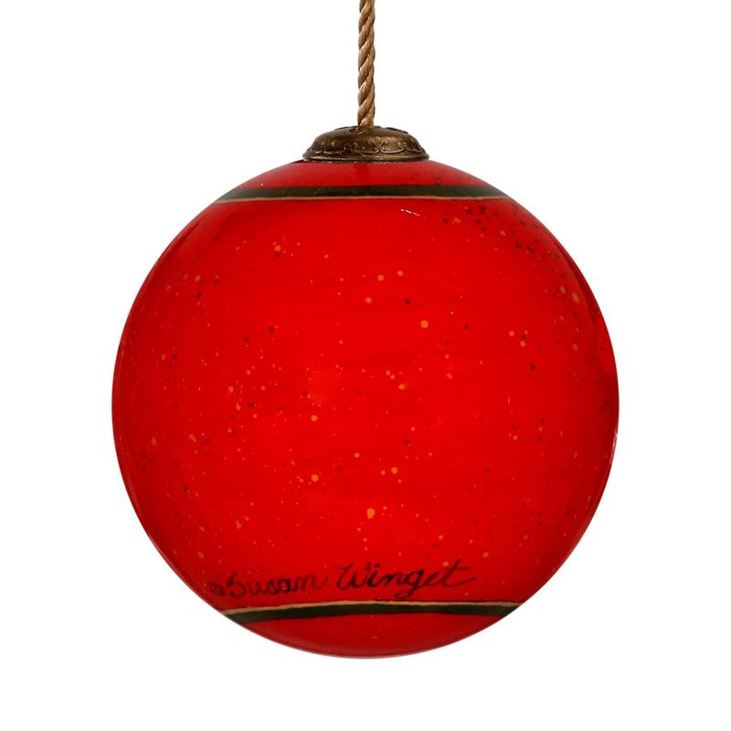 Snowman is on His Way Christmas Glass Ball Ornament - 3"