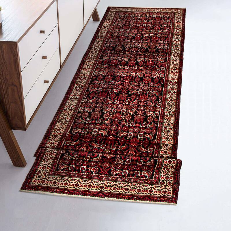 ECARPETGALLERY Hand-knotted Andelz Red Wool Rug - 3'7 x 14'4