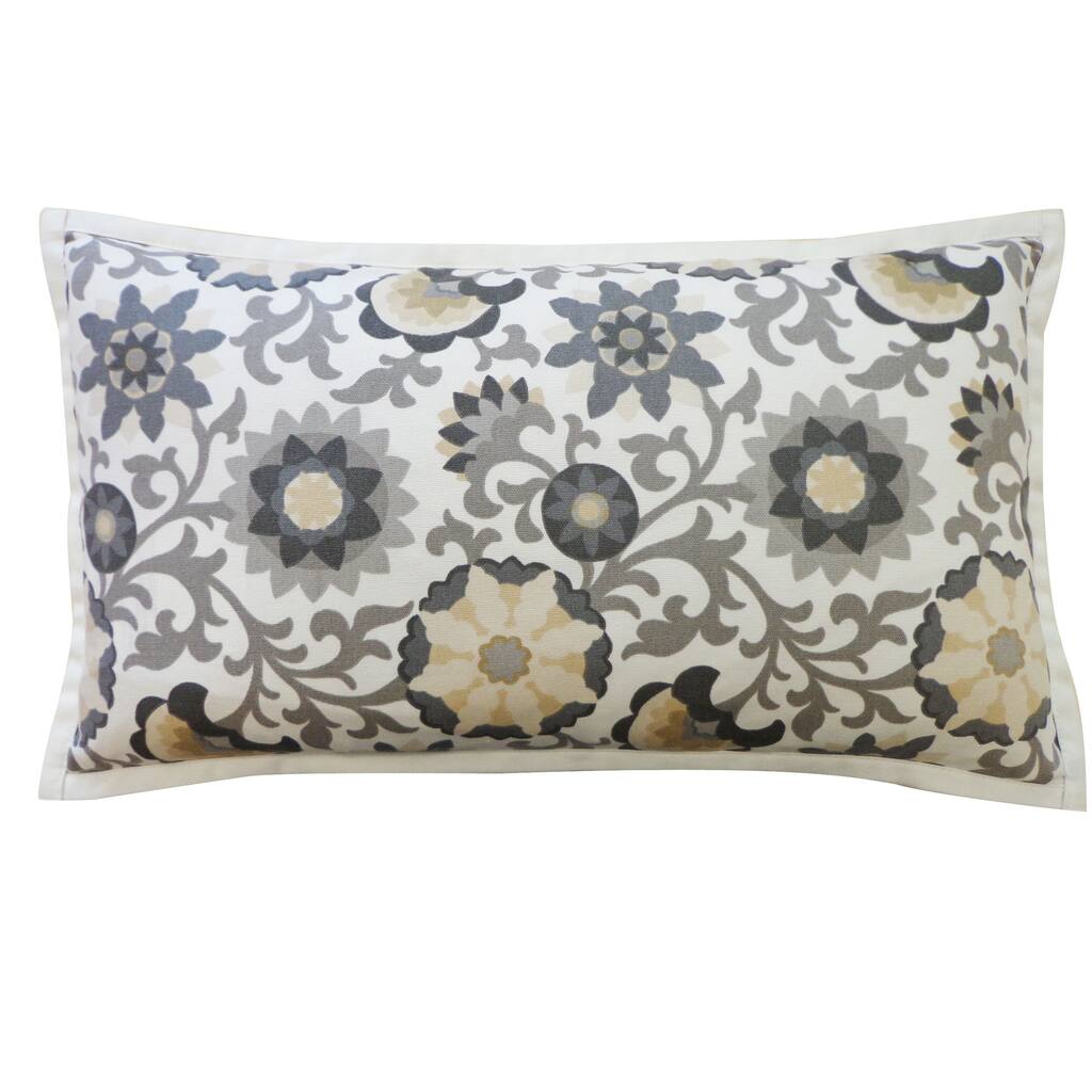 Jiti Indoor Traditional Patterned Patterned Cotton Accent Rectangle Lumbar Pillows Cushion for Sofa Chair 12 x 20