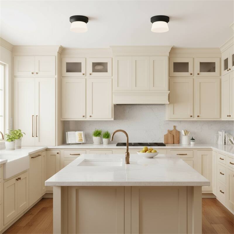 7 inch Black Integrated LED Flush Mount