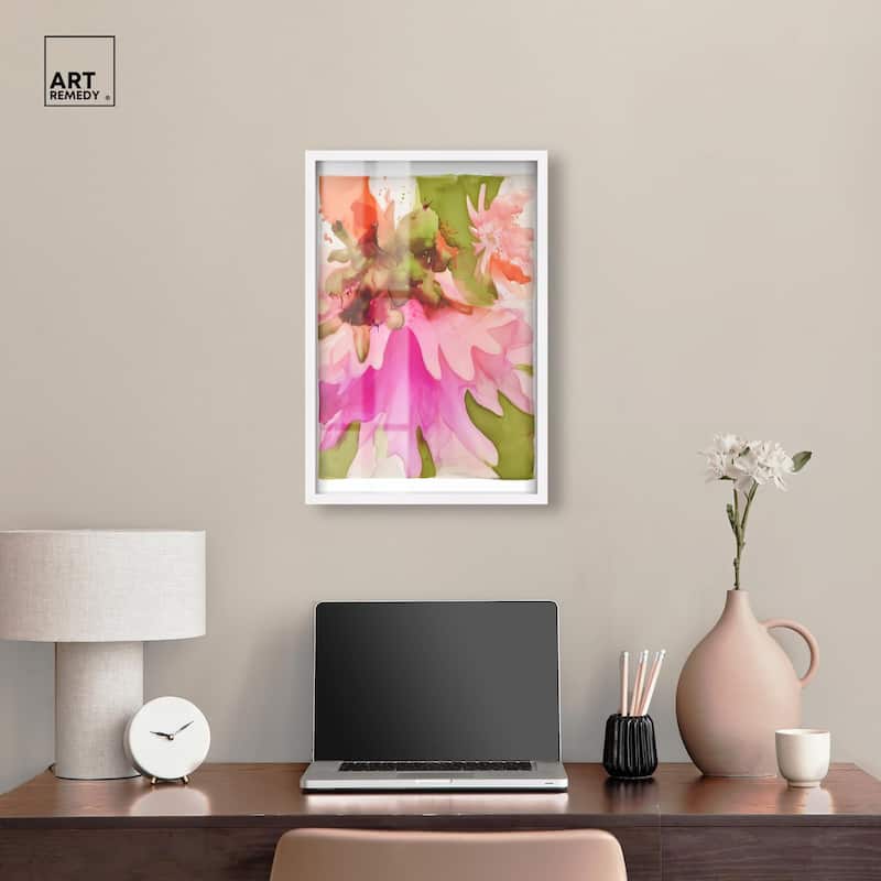 Vibrant Fluidity Floral I Shadowbox by Art Remedy