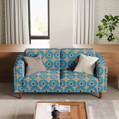 61.2'' Bohemian Print Recliner Sofa with Arms with Solid Wood Legs - 7'6" x 9'6"