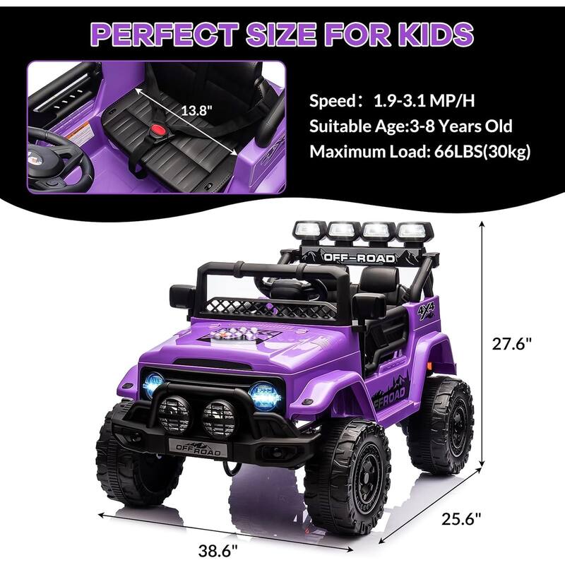Ride On Truck Car for Kids, 12V Electric Ride On Car with Remote Control