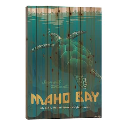 Maho Bay Print On Wood by IdeaStorm Studios - Multi-Color