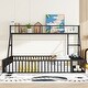 preview thumbnail 21 of 20, Floor Bed Frame with Safety Fence, Metal Floor Bed with Desk and Storage Shelves, Playhouse for Kids