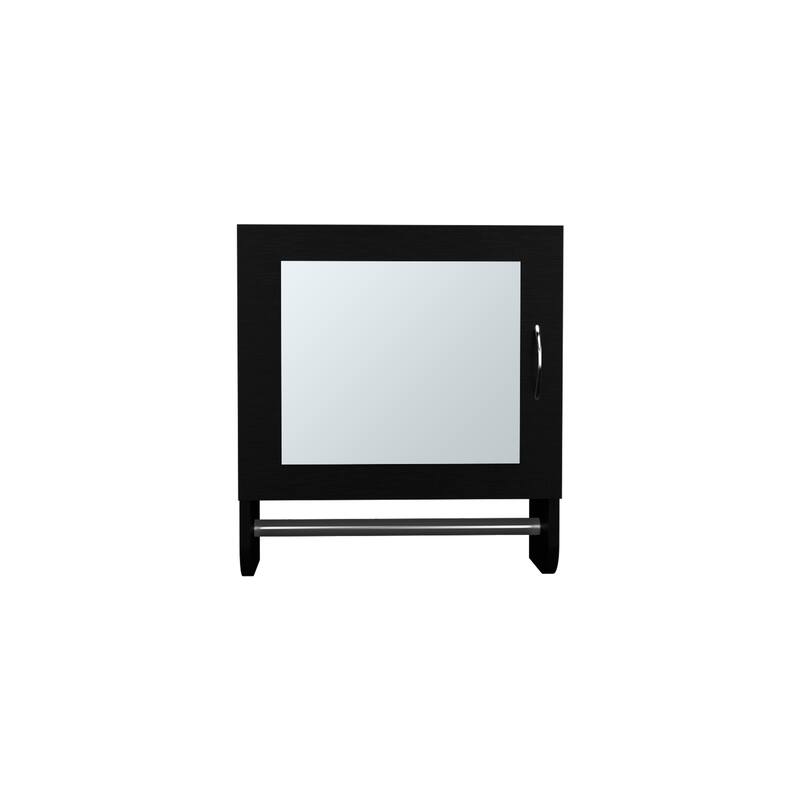 White Mirror Medicine Cabinet with Towel Rack, Two Shelves for Bathroom and Kitchen Storage