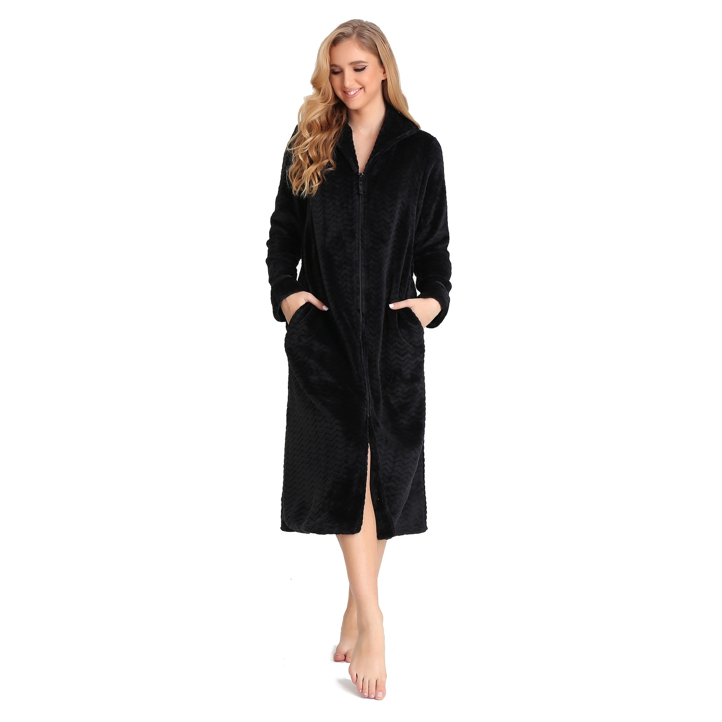 PAVILIA Plush Robe For Women, Black Fluffy Soft Bathrobe, Lightweight Fuzzy  Warm Spa Robe, Cozy Fleece Long House Robe, Satin Trim, Small-Medium -  Walmart.com