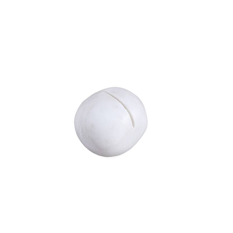 Marble Round Placecard Holder - White