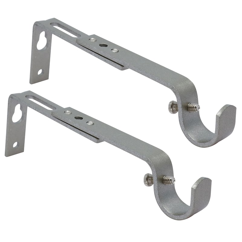 Meriville Set of 2 Curtain Drapery Rod Bracket for 1 1/4-Inch Rod, Adjustable