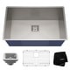 preview thumbnail 1 of 14, KRAUS Pax Stainless Steel 28 1/2 inch 1-Bowl Undermount Kitchen Sink