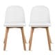 preview thumbnail 49 of 136, Modern Plastic and Wood Dining Chairs (Set of 2) Cushion White