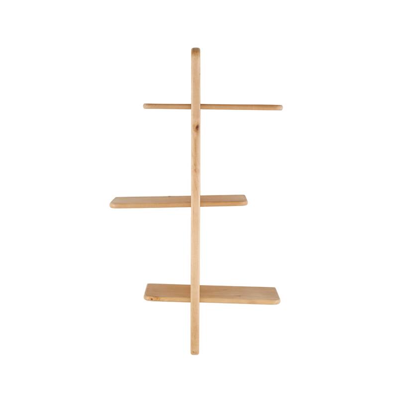 Wood Handmade 6 Shelf Wall Shelf - Light Brown or Black - Roche River Decor