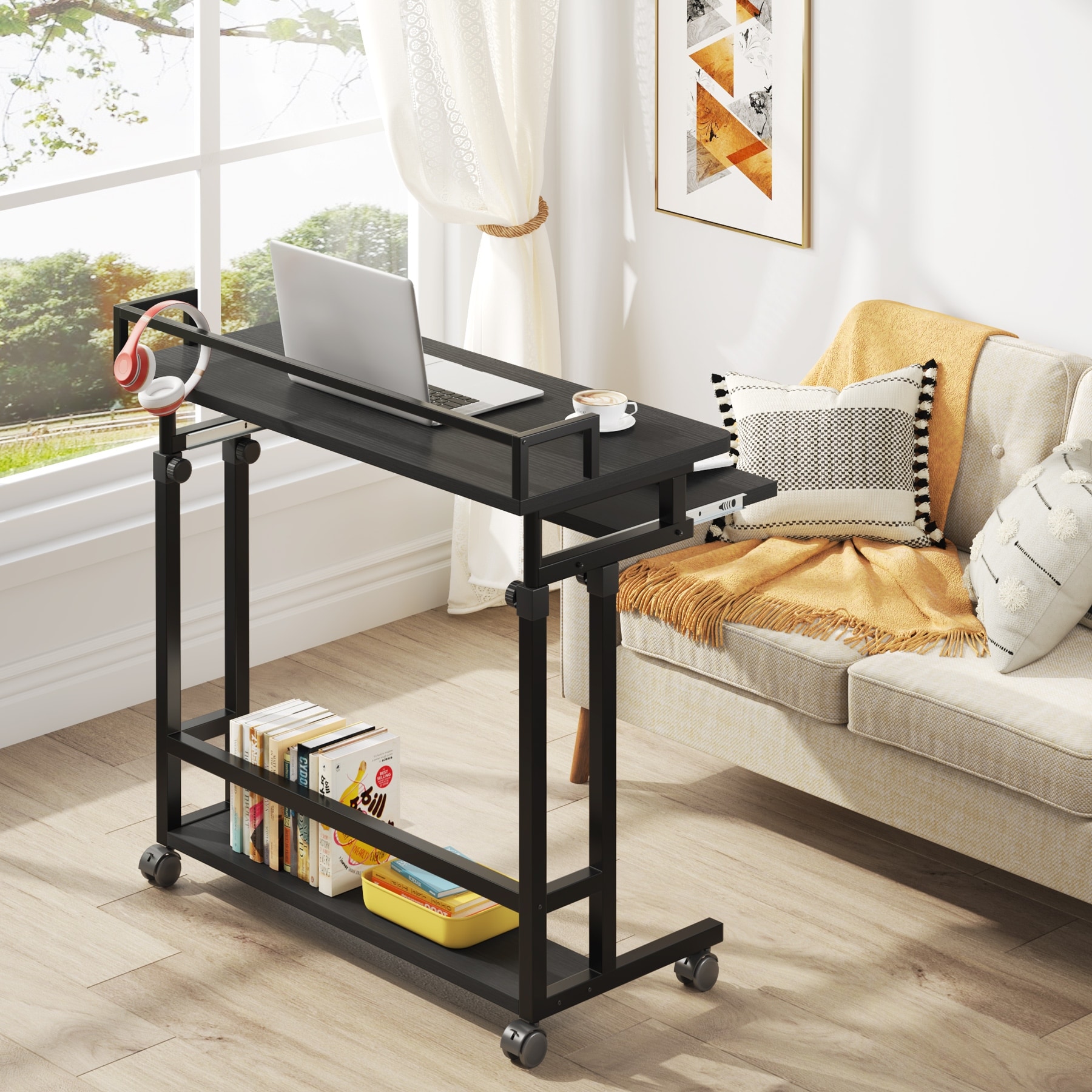 Rolling laptop table for couch hot sale