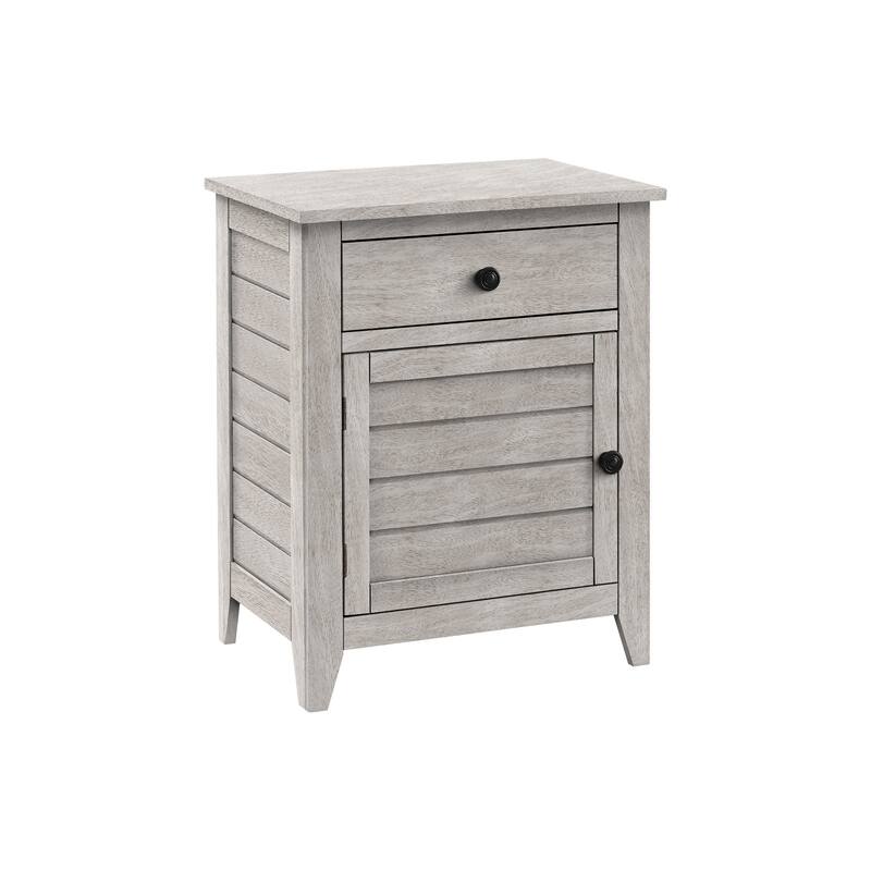 Accent Table, Nightstand, Storage Drawer, End, Side Table, Bedroom, Lamp, Storage, Grey Veneer, Transitional
