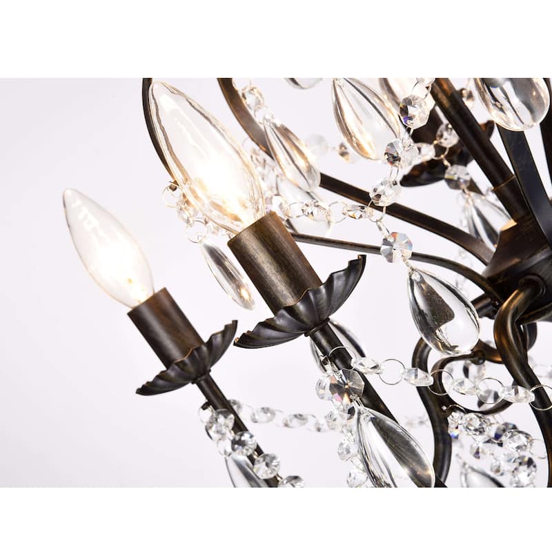 Bethany 5-Light Iron and Crystal Candle Chandelier