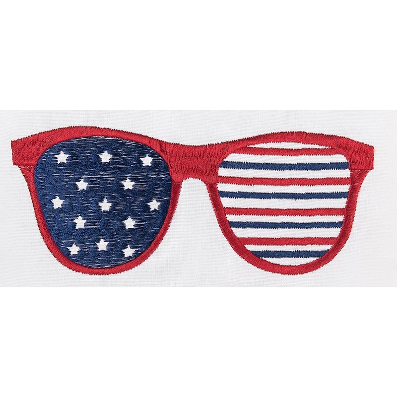 10" x 10" Patriotic "All American" Sunglasses Small/Petite Accent Pillow