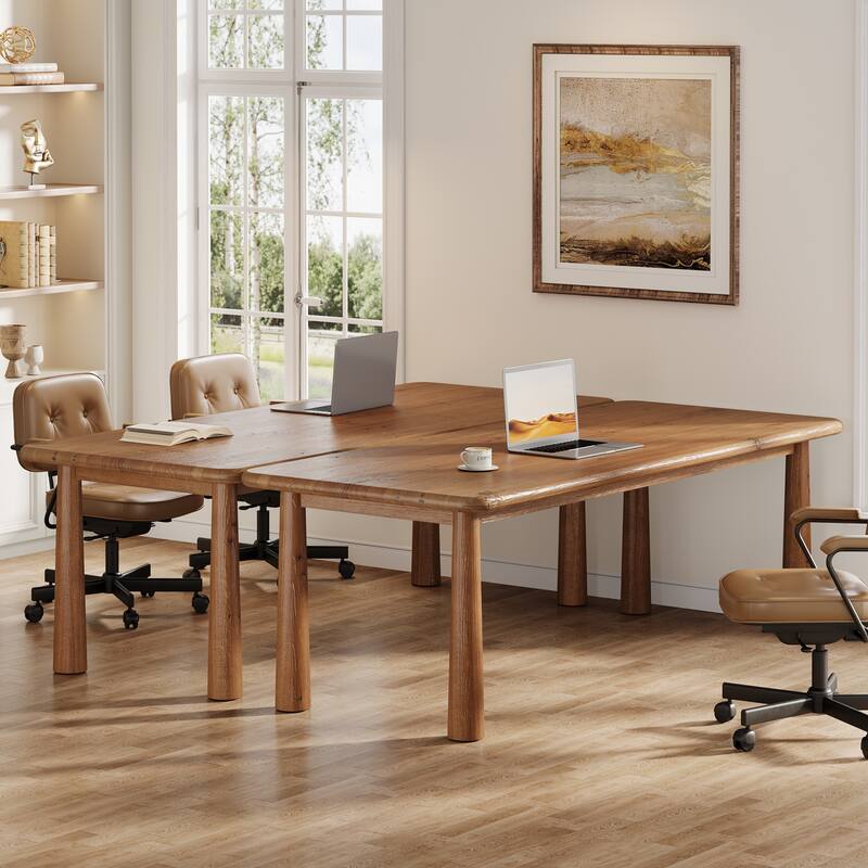 63-Inch Solid Wood Executive Desk with Heavy Duty Legs