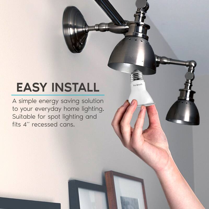 Luxrite 6 Pack PAR20 LED Spotlight Bulb, 7W=50W, Dimmable, Indoor Outdoor, 500 Lumens, Wet Rated, E26 Base, UL Listed