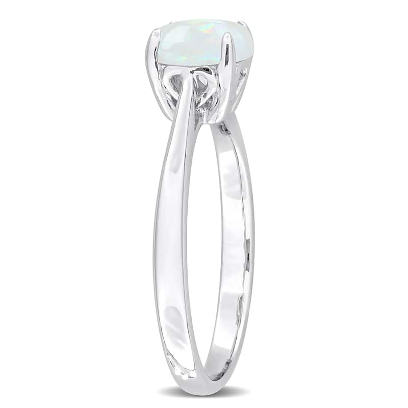 Miadora 4/5ct TGW Opal Solitaire Engagement Ring Sterling Silver