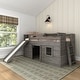 preview thumbnail 4 of 32, Max and Lily Farmhouse Twin Low Loft with Slide Driftwood