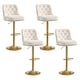 preview thumbnail 26 of 30, HOMYKA 360 Degrees Swivel Velvet Bar Chair With Adjustable Height of 4 Beige