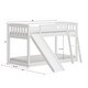 preview thumbnail 6 of 7, Heavy Duty Wood White Bunk Bed with Slide, Stairs, and Safety Guardrails