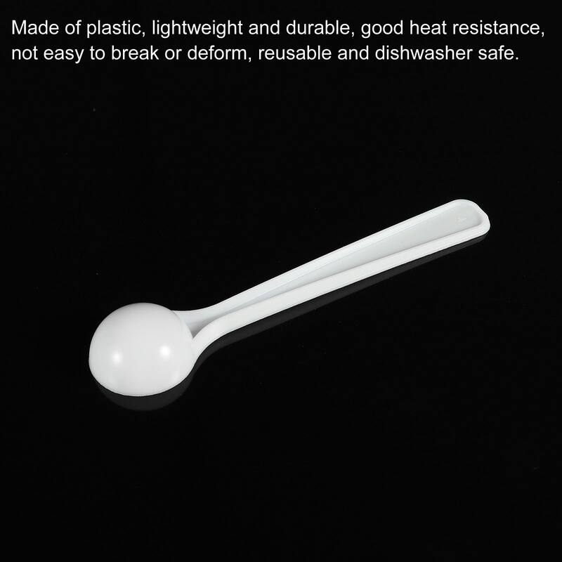 Micro Spoons 1 Gram Measuring Scoop Round Bottom Mini Spoon 15Pcs - White
