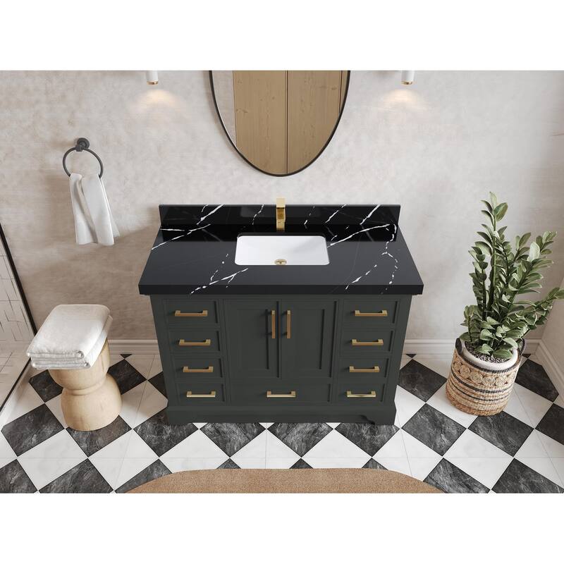Willow Collections 48 x 22 Charlotte Single Sink Bathroom Vanity with Countertop