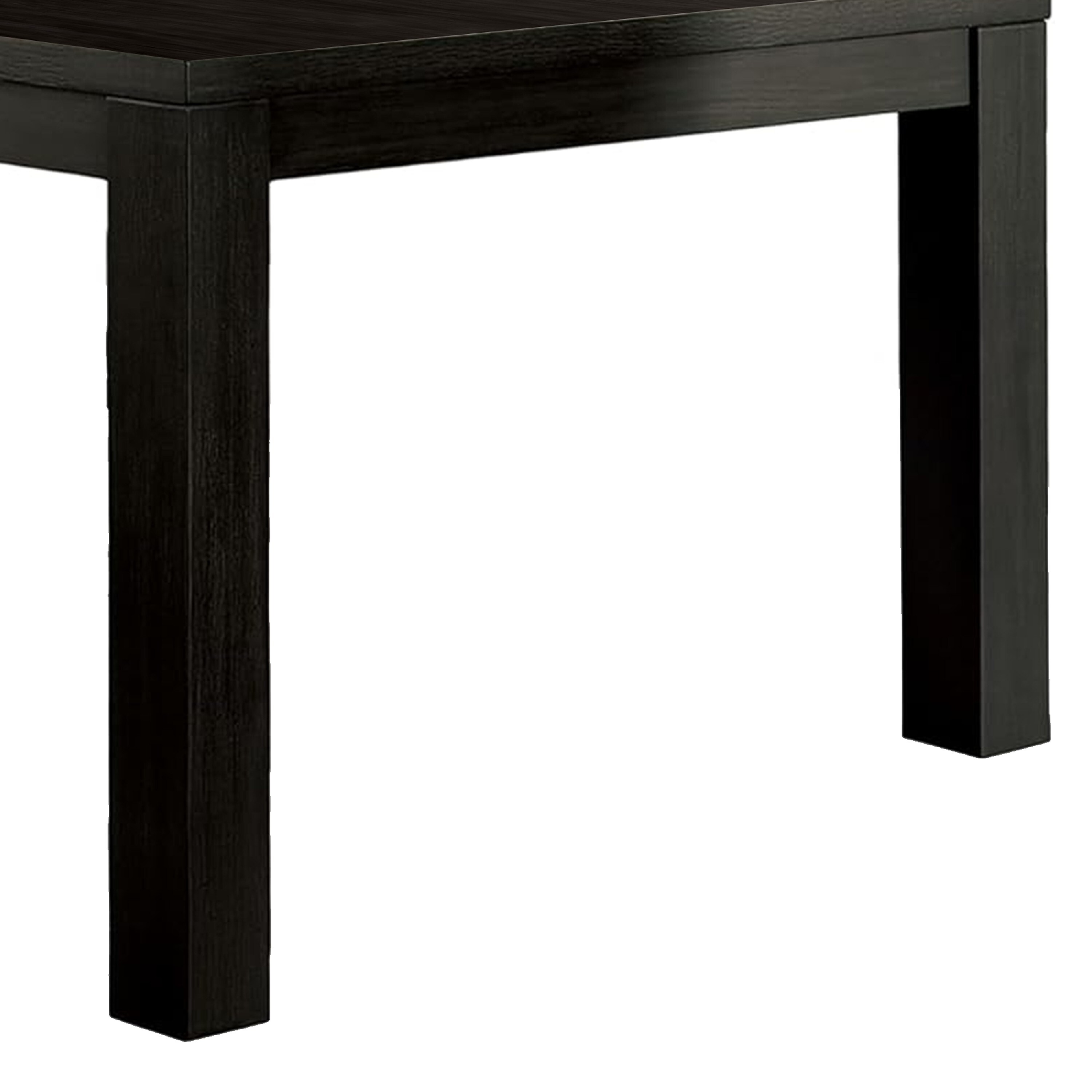 Renu Dining Table, 72 Inch, Antique Black Rectangular Solid Wood