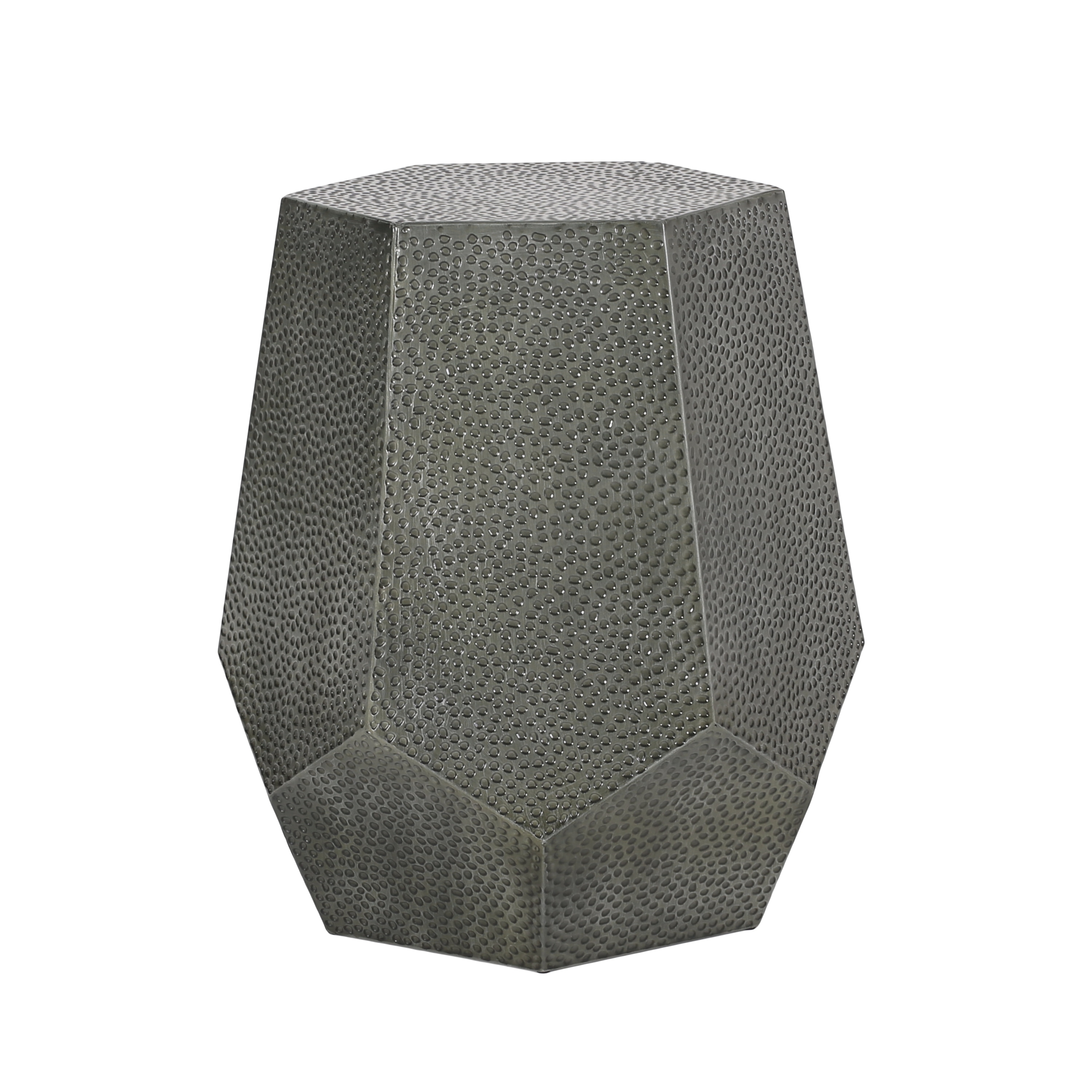 Hammered Iron Geometric Side Table by Christopher - Pamsha Design  -image