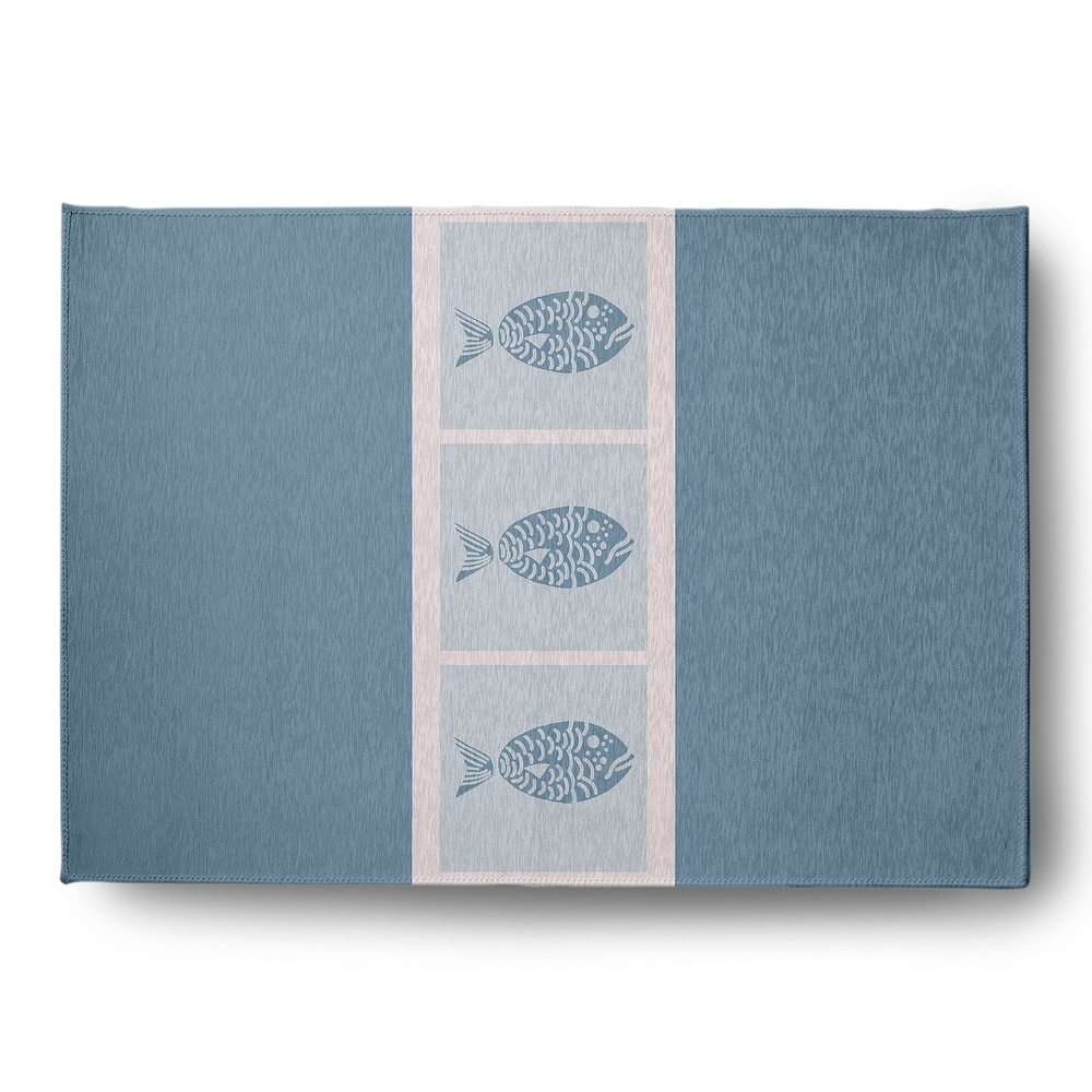 Fish Chips Nautical Indoor/Outdoor Rug