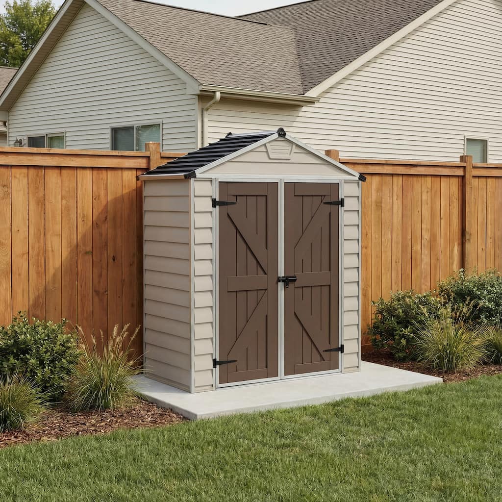 SkyLight 6 ft. x 3 ft. Tan Garden Outdoor Storage Shed - 6 ft x 3 ft