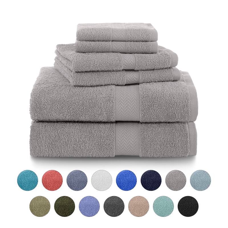 Martex Ringspun Cotton Towel Set Quick Dry Soft Absorbent Lightweight - Silver